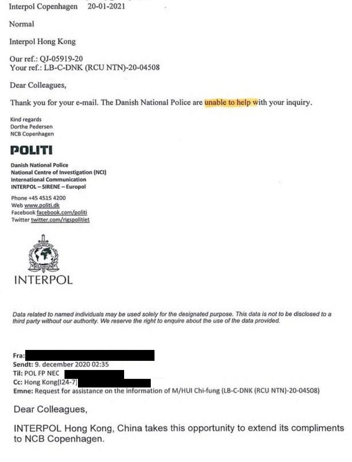 Twinkelen orgaan Roman Hong Kong police sought Danish help in investigating Danish MPs | Safeguard  Defenders