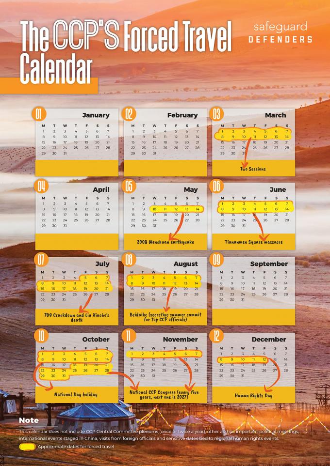 CCP's forced travel calendar