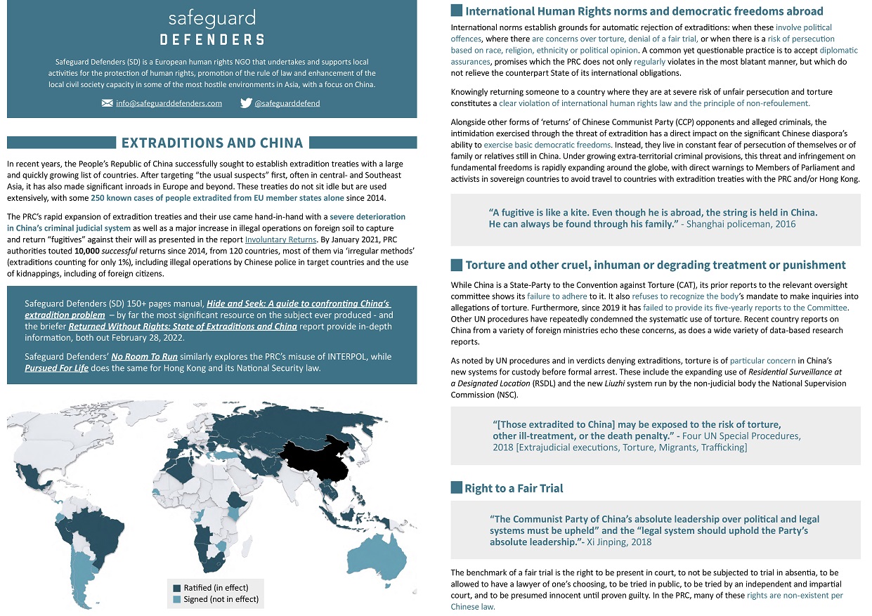 Hide and Seek - China's Extradition Problem: A manual on